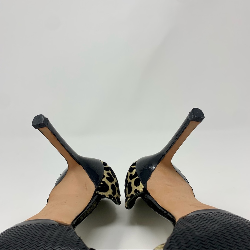 Alexa Wagner Leopard Print Peep Toe Heel Pumps Shoes Women 6 1/2 Formal Party - Picture 13 of 16